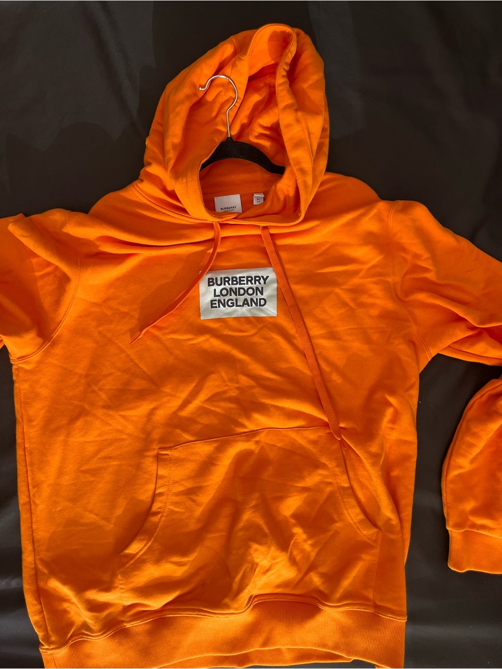 Burberry Orange Logo Pullover Hoodie